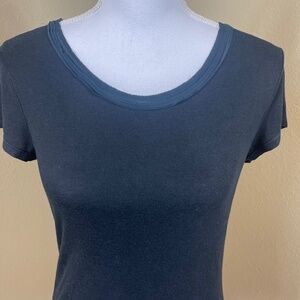 Banana Republic black tshirt with dark navy blue trim size medium